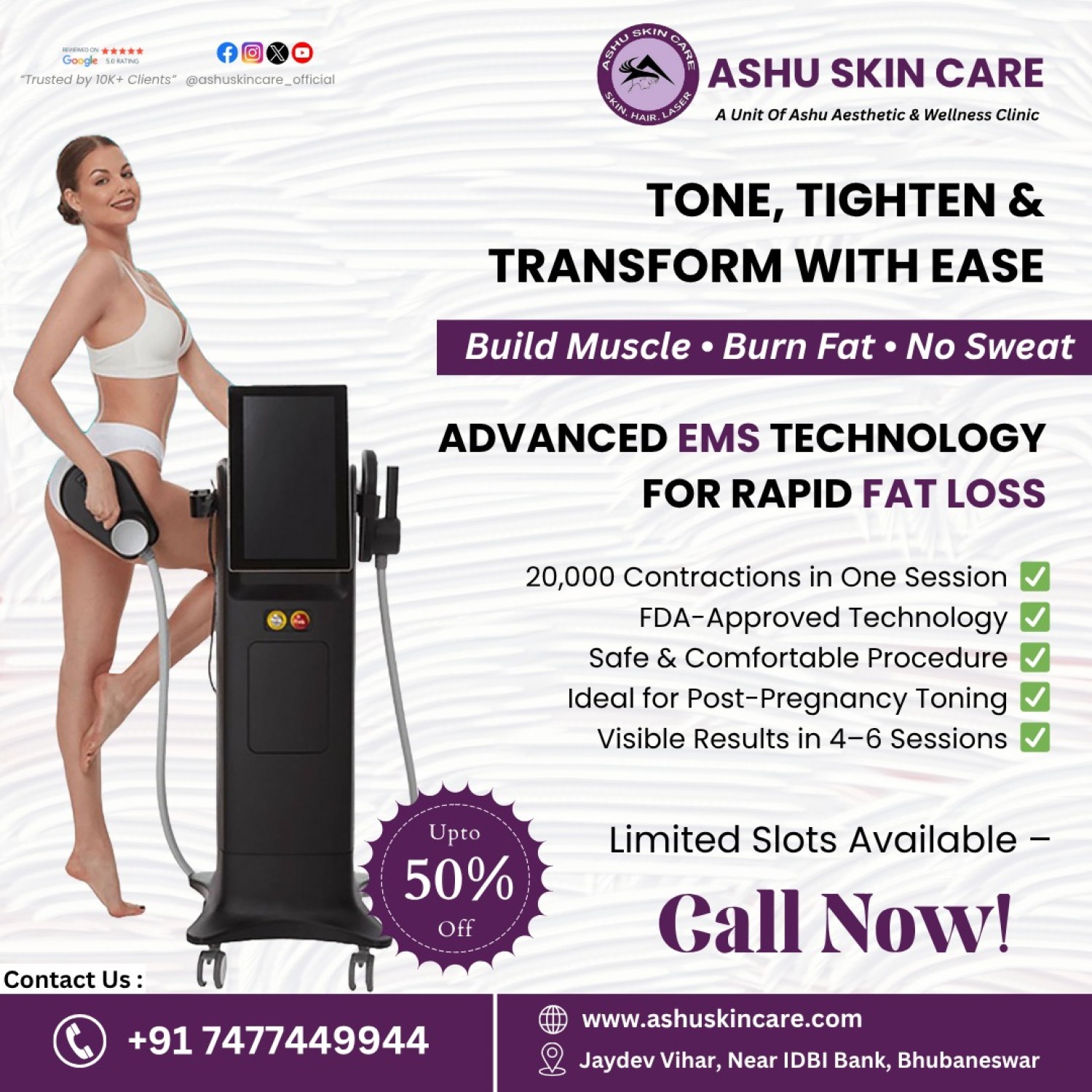 ashu-skin-care-now-offers-cutting-edge-ems-body-sculpting-in-bhubaneswar